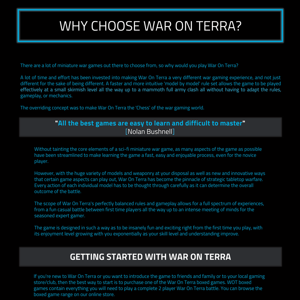 War On Terra Core Rule Book